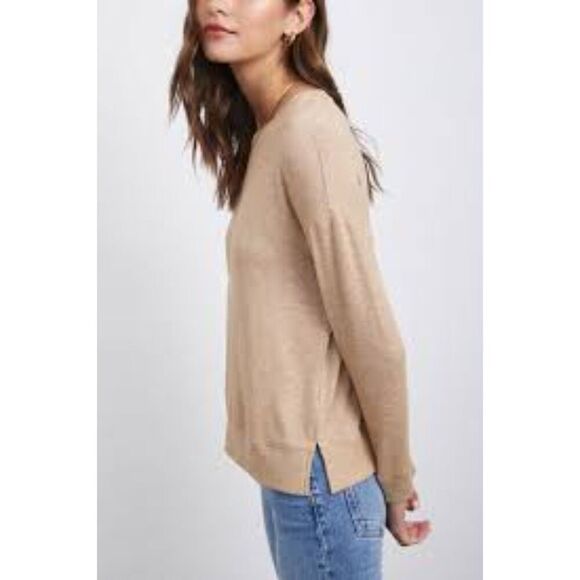 RAILS Heather Camel Brown Iggy Relaxed Fit Stretch Long Sleeve Sweater Top Large - Picture 3 of 9